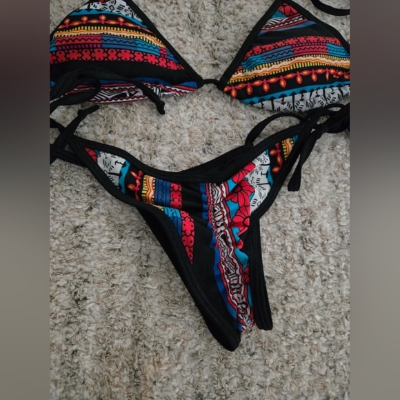 Colorful Patterned Bikini Set - Picture 2 of 3